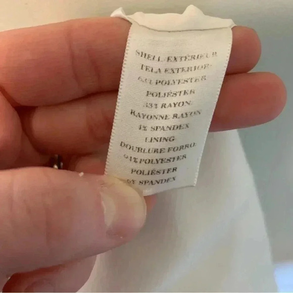 Ann Taylor long sleeves  white dress with zips on the skirt - Picture 4 of 4